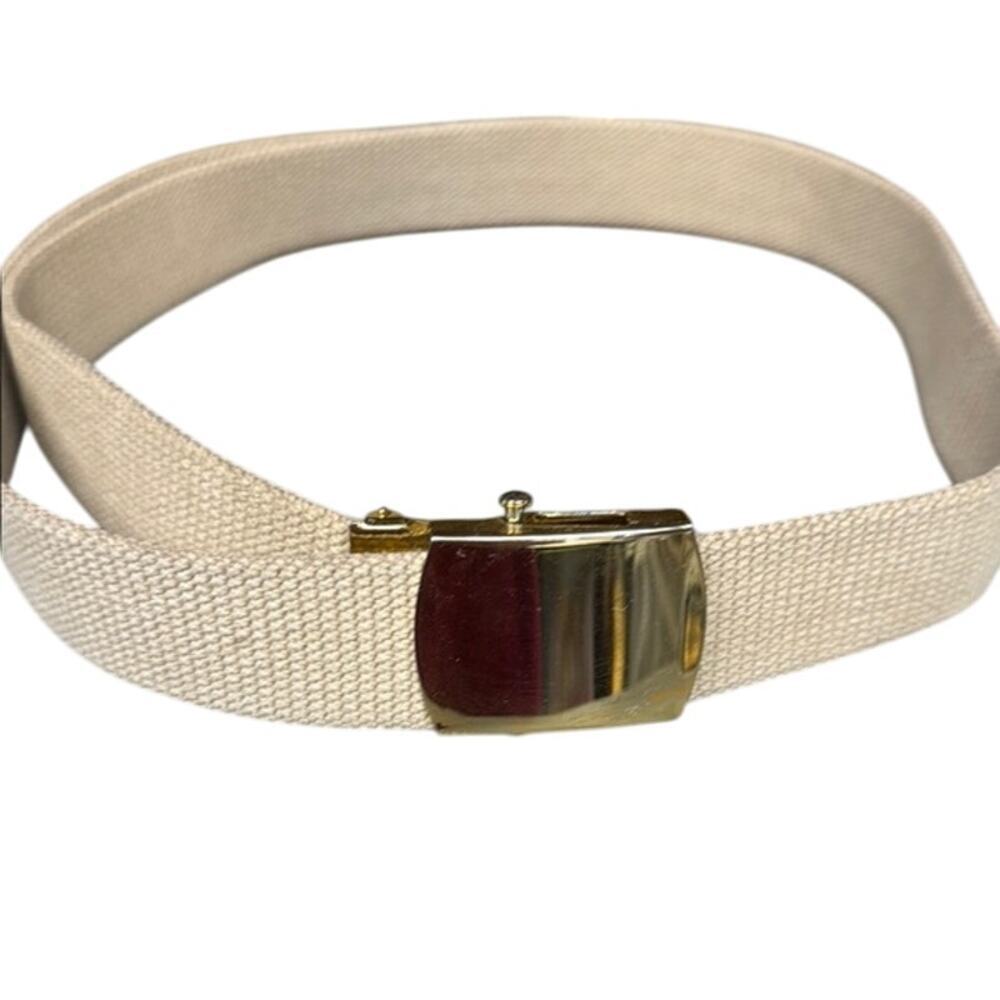 Men's Navy Vanguard V-21C ream Tan Belt‎ Made in the USA 42 1/2”L